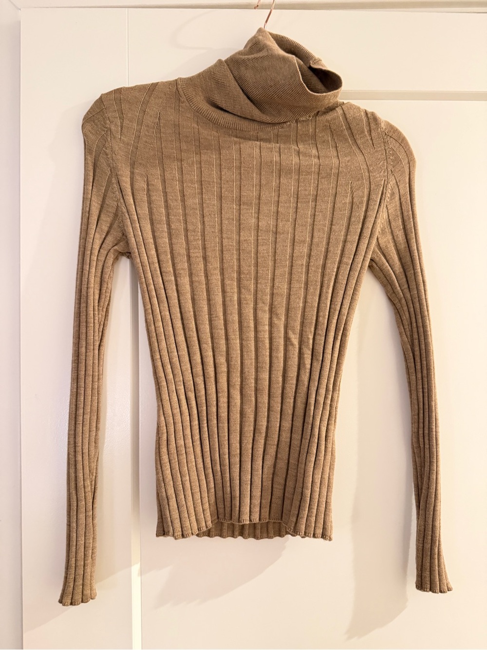 Banana Republic Ribbed Turtleneck Sweater - Beige/Tan